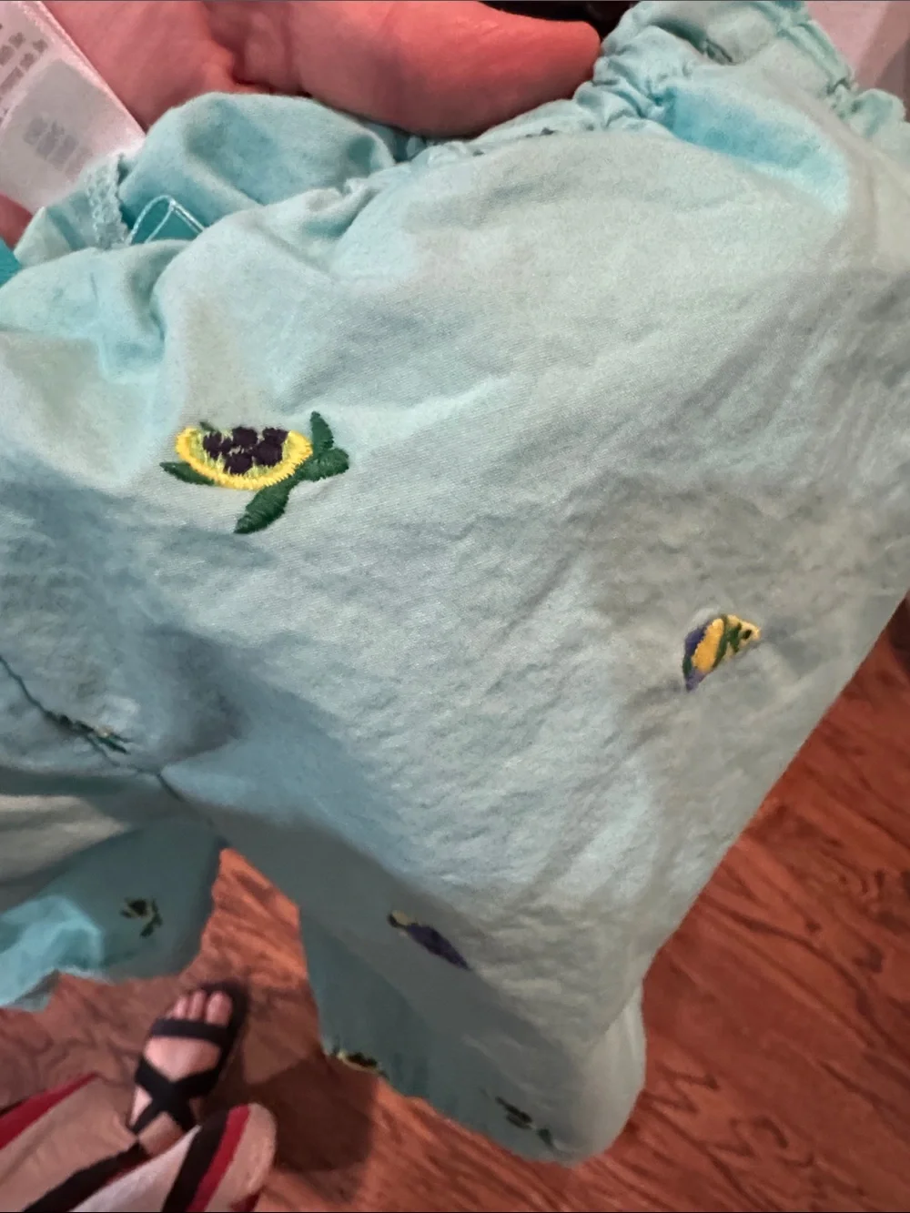 Gymboree Aqua Blue Kids Shorts with Fish & Turtle Multicolor Embroidery size 10